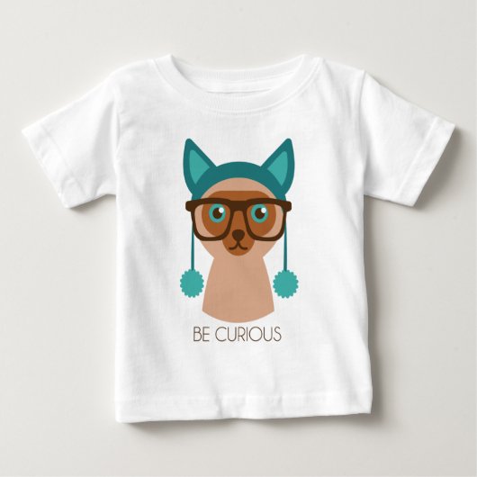 賢い頭が切れる猫 ベビーTシャツ (正面)