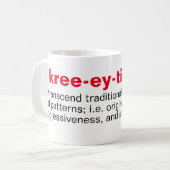 賢い[Kree-ey-tiv-i-tee]コーヒーマグ コーヒーマグカップ (正面左)