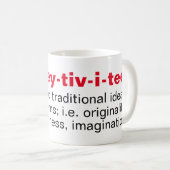 賢い[Kree-ey-tiv-i-tee]コーヒーマグ コーヒーマグカップ (正面右)