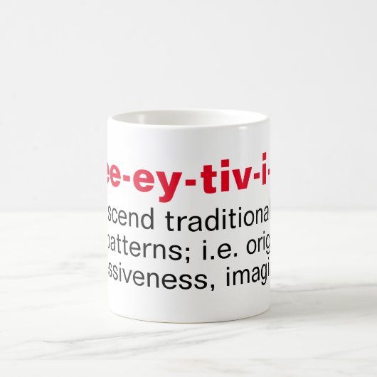 賢い[Kree-ey-tiv-i-tee]コーヒーマグ コーヒーマグカップ (中央)