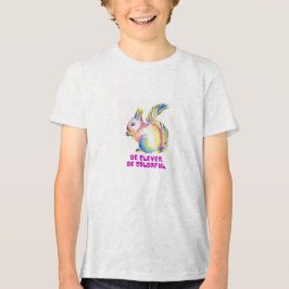 賢くあれ。色彩豊かにあれ - 水彩リス トライブレンドＴシャツ