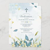 賢くてゴールドの葉の献身招待状 招待状 (正面/裏面)