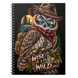 賢くてワイルドなフクロウのハイカー用スパイラルノート ノートブック