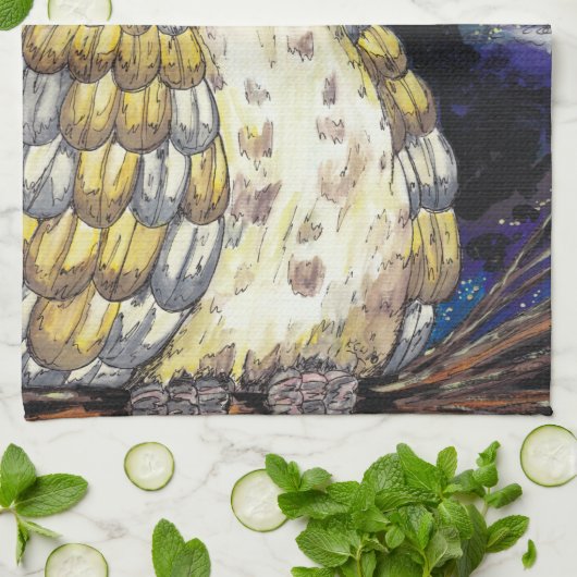 賢く古いフクロウの台所タオル キッチンタオル (折り畳み)