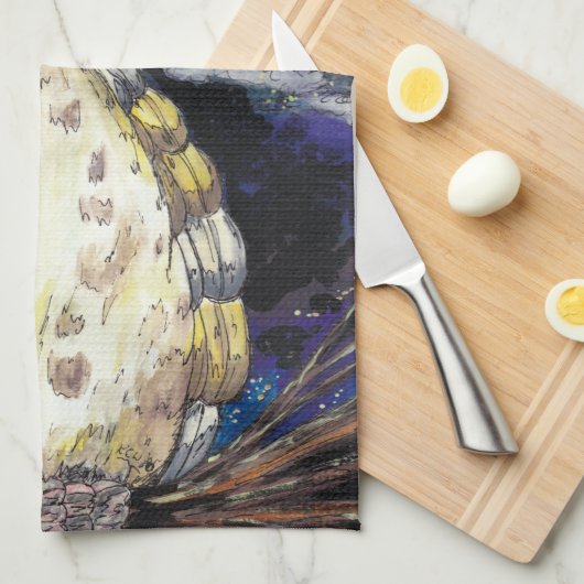 賢く古いフクロウの台所タオル キッチンタオル (四つ折り)