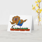 賢く古いフクロウの挨拶状 カード (黄色い花)