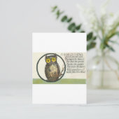 賢く古いフクロウ ポストカード (スタンド正面)