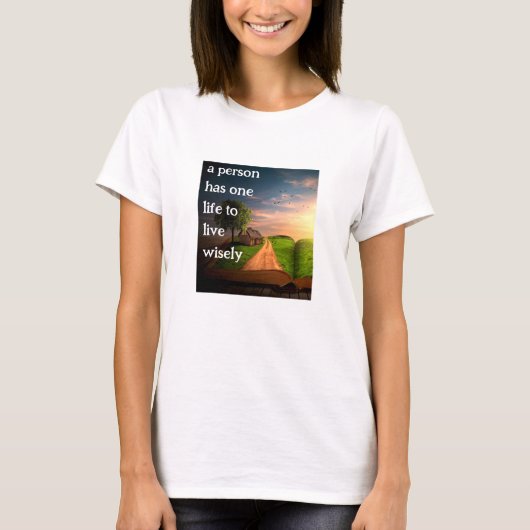 賢く生きる(v3ライト) Tシャツ (正面)