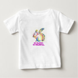 賢く輝け - 水彩リス ベビーTシャツ