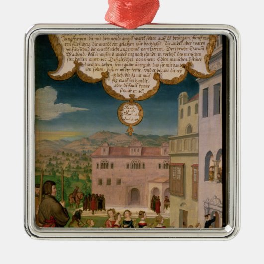 賢く、愚かなヴァージンの喩え メタルオーナメント (正面)