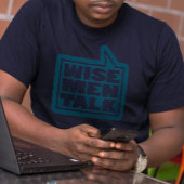 "賢人が話す"メンズ引用文ティール(緑がかった色)ブルーTシャツ Tシャツ