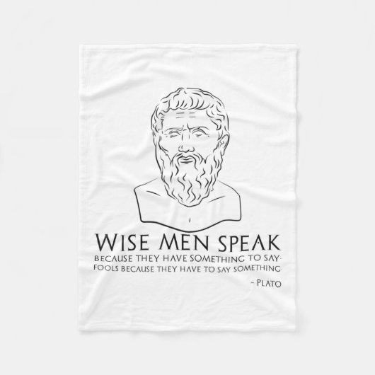 賢人と愚か者のプラトン引用文 – 古代ギリシャ語 フリースブランケット (正面)