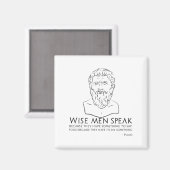 賢人と愚か者のプラトン引用文 – 古代ギリシャ語 マグネット (正面/裏面)