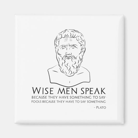 賢人と愚か者のプラトン引用文 – 古代ギリシャ語 マグネット (正面)