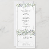 賢人と薄紫のフローラが一つの内に収結婚まる 招待状 (正面)