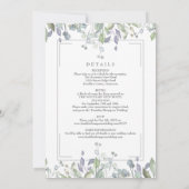 賢人と薄紫のフローラが一つの内に収結婚まる 招待状 (裏面)