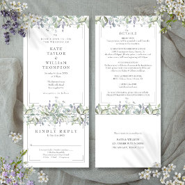 賢人と薄紫のフローラが一つの内に収結婚まる 招待状