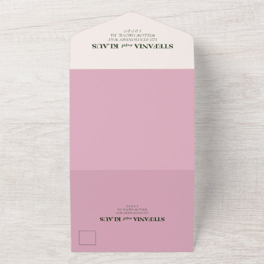 賢人と赤面ミニマモダンリスト オールインワン招待状 (外側)