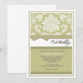 賢人のダマスク織の結婚式招待状 招待状 (正面/裏面)