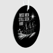 賢人はまだキリスト教の聖降誕祭イエスを求めている オーナメント (正面)
