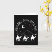 賢人はまだキリスト教の聖降誕祭イエスを求めている カード (黄色い花)
