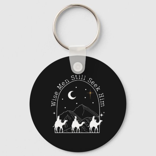賢人はまだキリスト教の聖降誕祭イエスを求めている キーホルダー (正面)