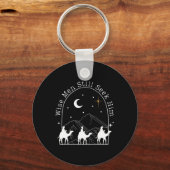 賢人はまだキリスト教の聖降誕祭イエスを求めている キーホルダー (正面)