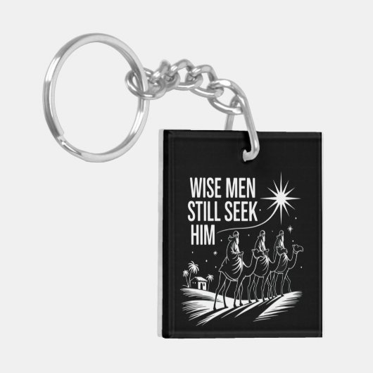 賢人はまだキリスト教の聖降誕祭イエスを求めている キーホルダー (正面左)