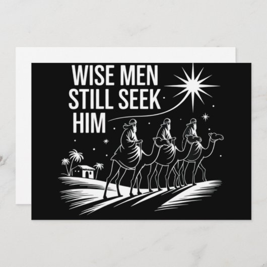 賢人はまだキリスト教の聖降誕祭イエスを求めている シーズンカード (正面/裏面)