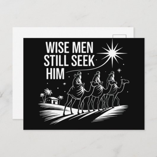 賢人はまだキリスト教の聖降誕祭イエスを求めている シーズンポストカード (正面/裏面)
