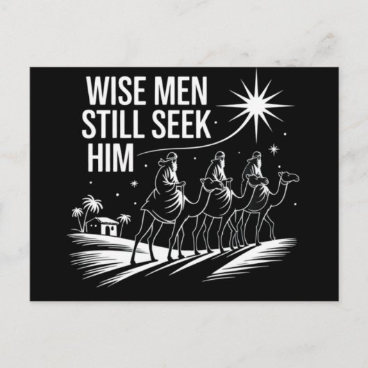賢人はまだキリスト教の聖降誕祭イエスを求めている シーズンポストカード (正面)