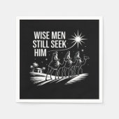 賢人はまだキリスト教の聖降誕祭イエスを求めている スタンダードカクテルナプキン (正面)