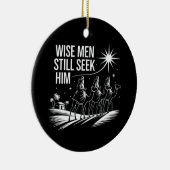 賢人はまだキリスト教の聖降誕祭イエスを求めている セラミックオーナメント (右)