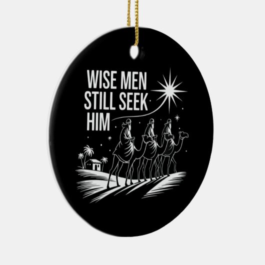 賢人はまだキリスト教の聖降誕祭イエスを求めている セラミックオーナメント (右)