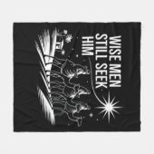 賢人はまだキリスト教の聖降誕祭イエスを求めている フリースブランケット (正面(横))