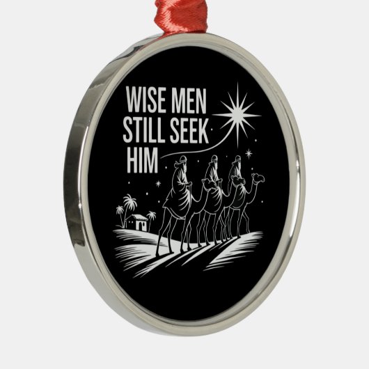 賢人はまだキリスト教の聖降誕祭イエスを求めている メタルオーナメント (右)