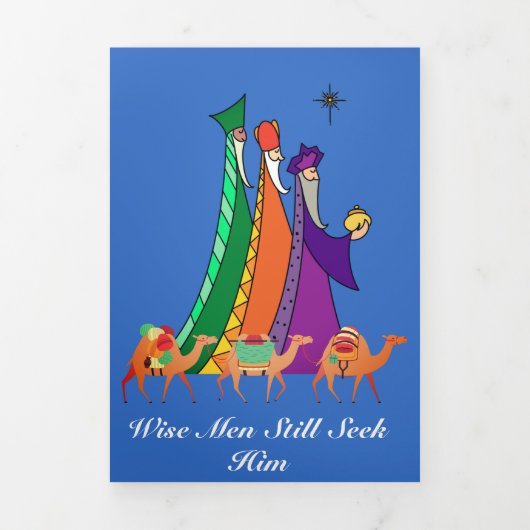 賢人はまだ彼を求める出生教会のクリスマス 三つ折りクリスマスカード (カバー)