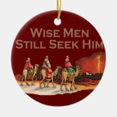 賢人はまだ聖降誕祭の飾りを求めている セラミックオーナメント (正面)