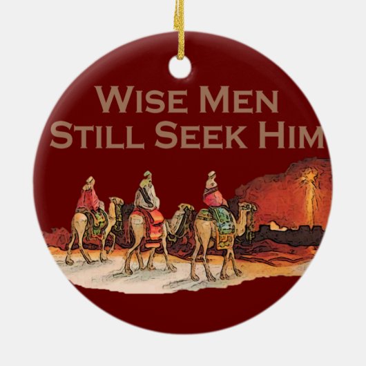 賢人はまだ聖降誕祭の飾りを求めている セラミックオーナメント (裏面)