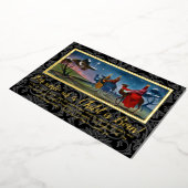 賢人カラフルの絵画金ゴールド 箔シーズンカード (回転した状態)