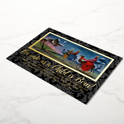 賢人カラフルの絵画金ゴールド 箔シーズンカード (回転した状態)