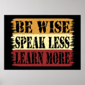 賢明でインスピレーション話のマインドを低く抑える ポスター (正面)