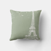 賢明なエッフェル塔のカスタムな綿の枕 クッション (裏面)