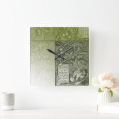 賢明なオリーブ スクエア壁時計 (ホーム)