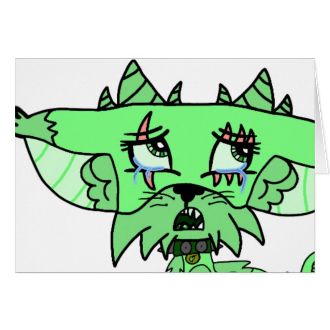 賢明なキャラクターのメッセージカード-ブランク (正面横)