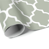 賢明なクローバーのカスタムな背景色の白 ラッピングペーパー (ロールコーナー)