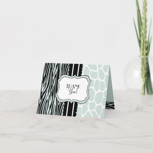 賢明なシマウマはキリン感謝していし、 サンキューカード (正面)