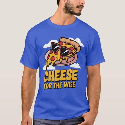 賢明なピザ好きのチーズ Tシャツ (正面)
