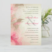 賢明な及びピンクの花のフォーマルな結婚式招待状 招待状 (スタンド正面)