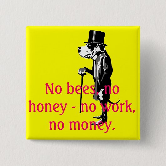 賢明な犬の大ダネさん 缶バッジ (正面)